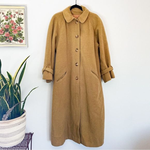 Vintage Jackets & Blazers - Vintage 70’s Denise Originals Mongolian camel hair lined tan trench coat medium